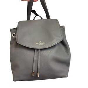 Kate Spade New York Mulberry Street Small Breezy flap backpack in grey leather